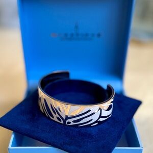 Newbridge Silverware Rose Gold Enamel Cuff Art Deco Statement Bangle New in Box